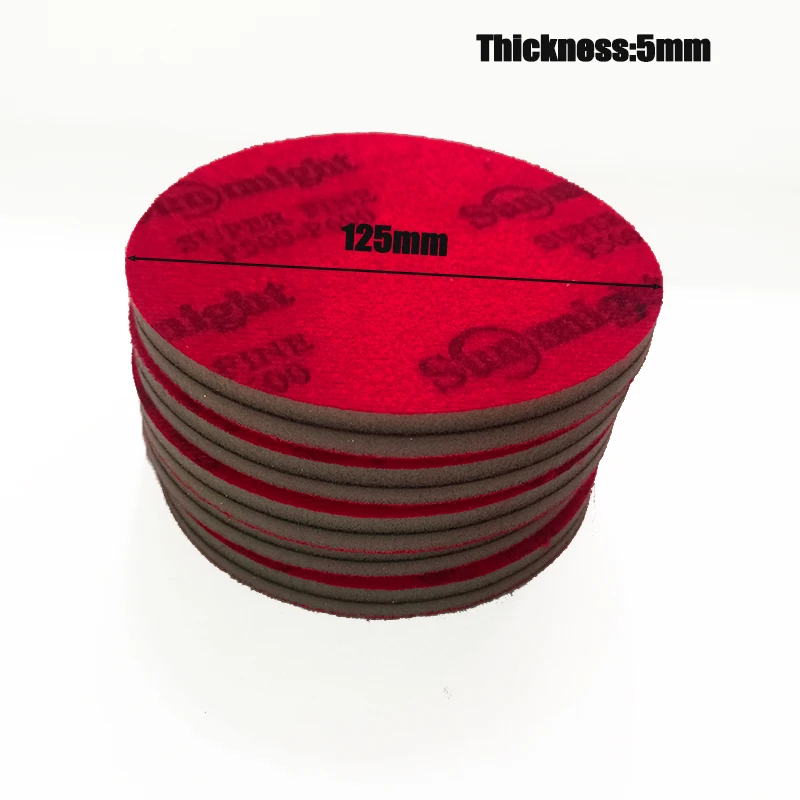 10PCS 5 Inch Foam Dry Wet Sponge Sandpaper Disc Flocking 180-3000 Grit Abrasive Tools For Grinding Sandpaper