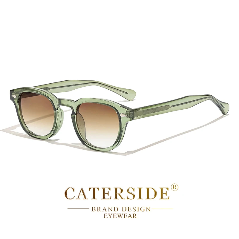 CATERSIDE Retro Männer Sonnenbrille Runde Punk Propionsäure Pin Tempel Luxus Sonnenbrille Frauen Sport Freizeit Party Brillen UV400 – Detail 17
