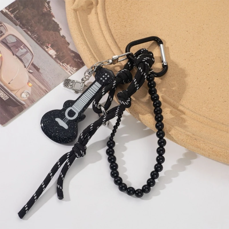 

Creative Guitar Design Keychain Fashion Bag Pendant For Bags Backpacks And Personal Belongings Music Theme Accessory