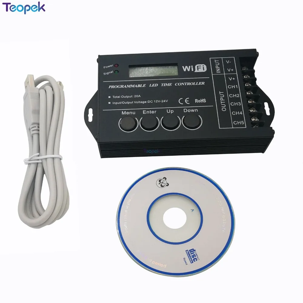 TC421 Led Wifi Time Controller DC12-24V Programmable RGB Single Color cct Led Controller Via Phone APP and PC Client