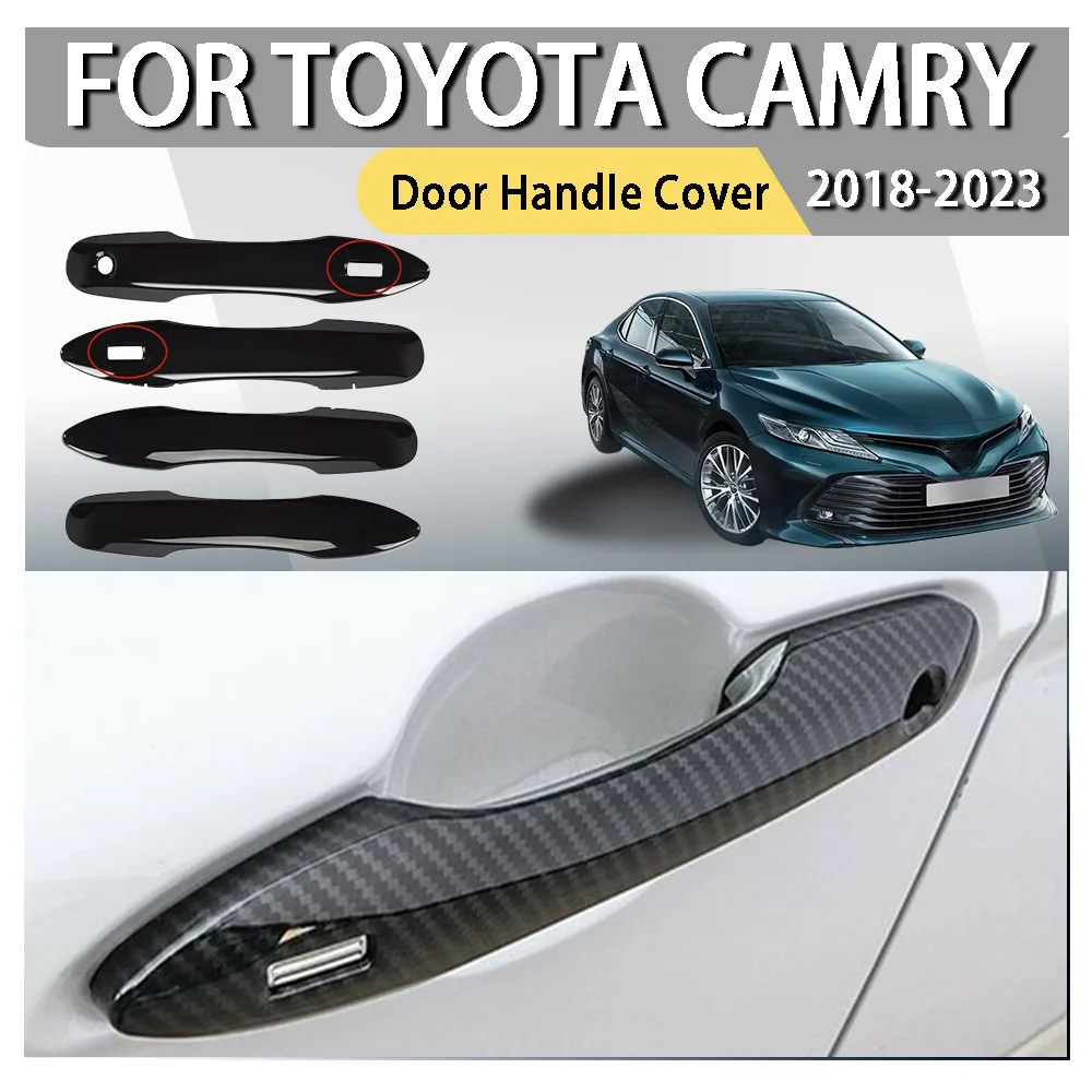 

Door Handle Cover For Toyota Camry 2018-2023 2019 2020 2021 2022 2023 Carbon Fiber Car Sticker Upgrade Accessories Decoration