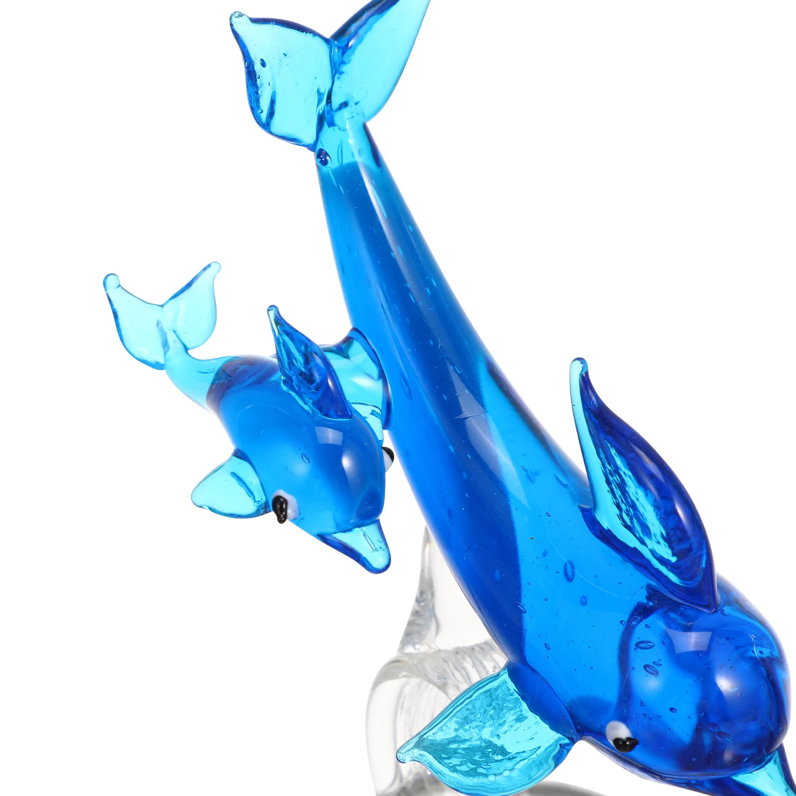 

1Pcs Creative Dolphin Sculpture Hand Blown Colored Glaze Desktop Decoration Artistic Ornament for Home Office Showcase