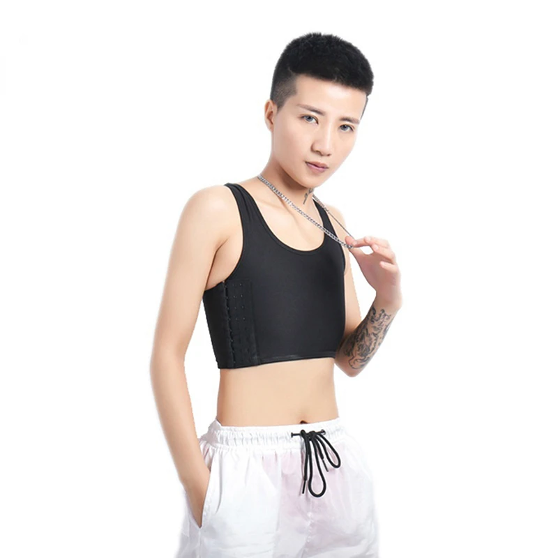 Sport Breathable Buckle Short Chest Breast Binder Vest Tops Chest Binder Underwear Tank Tops Bandage Breathable Side Hook