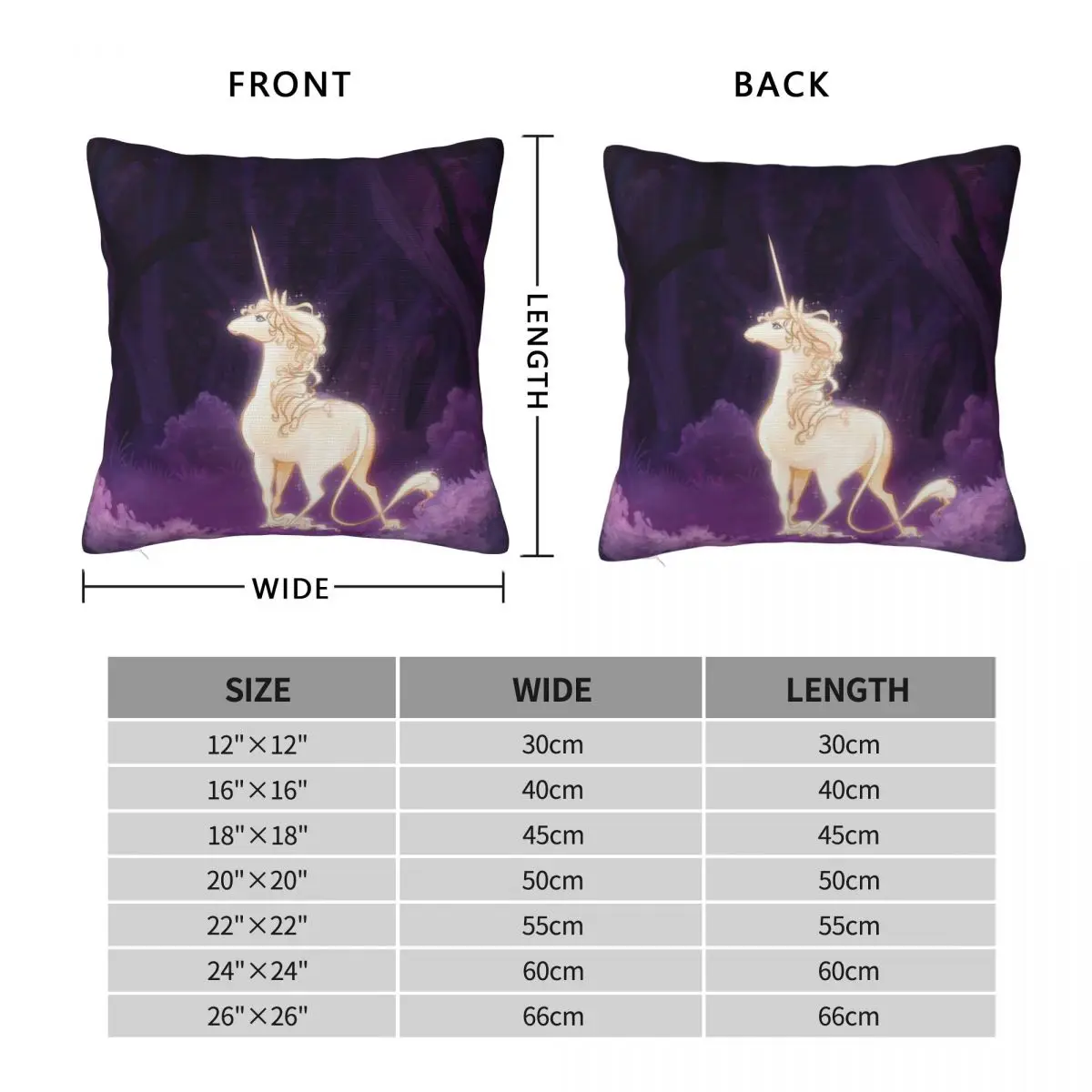 Unicorn In A Lilac Wood Square Pillowcase Polyester Linen Velvet Printed Zip Decor Throw Pillow Case Sofa Cushion Cover 18