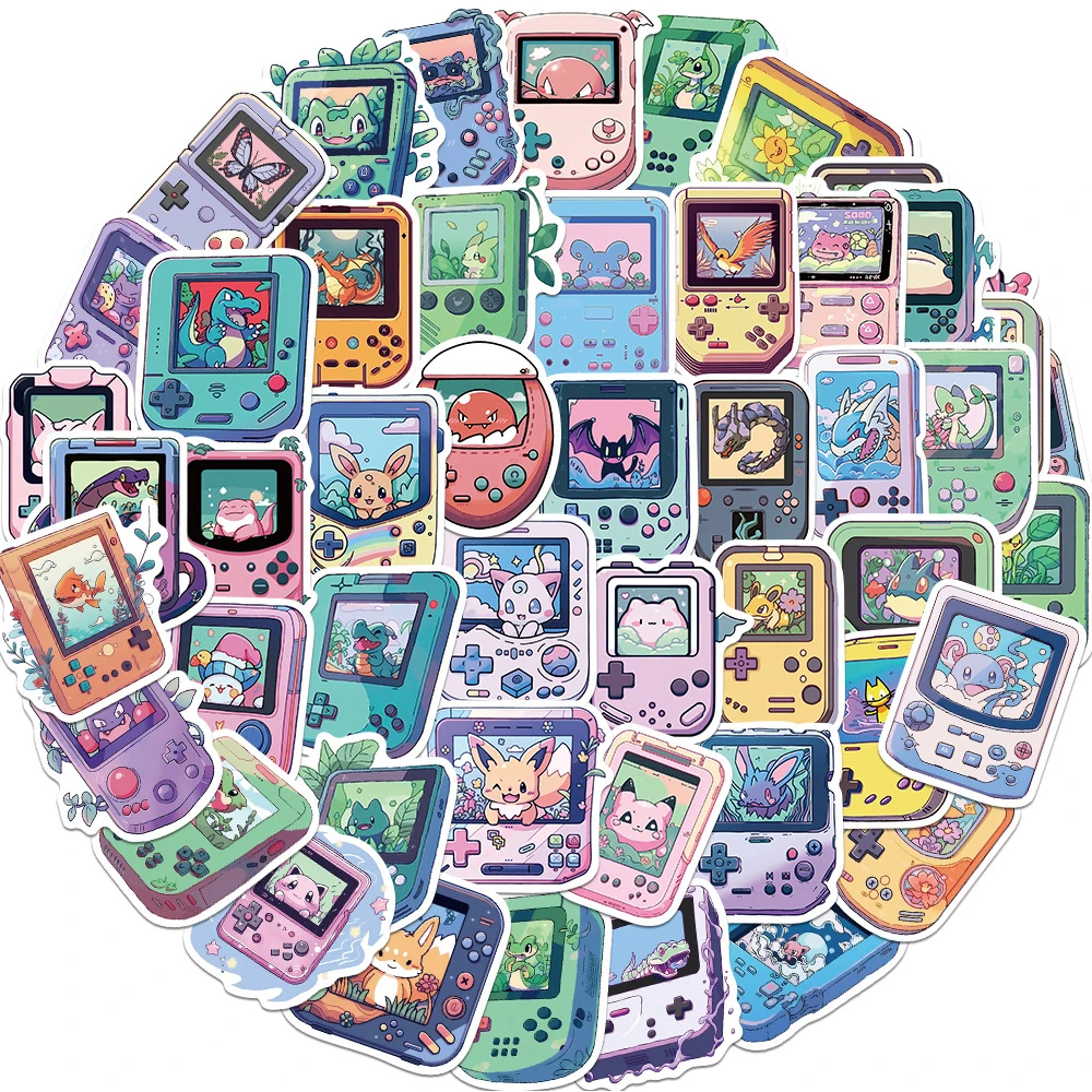 10/30/50 Stuks Leuke Pokemon Stijl Game Console Cartoon Stickers Anime Decal Diy Telefoon Koffer Laptop Koelkast waterdichte Sticker Speelgoed
