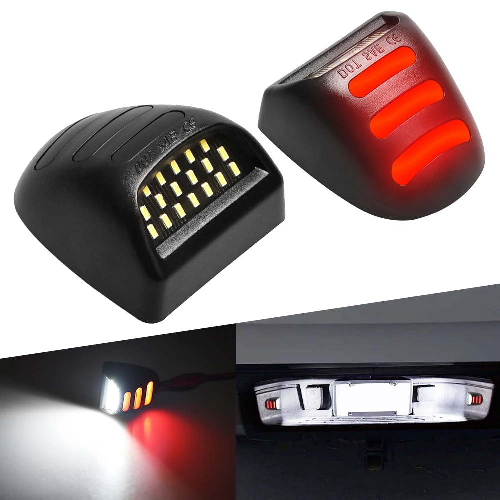 2 Pcs For Chevrolet Silverado Avalanche Traverse Tahoe Suburban CANBUS LED Car Number License Plate Light Lamp Red White Bulb view 5