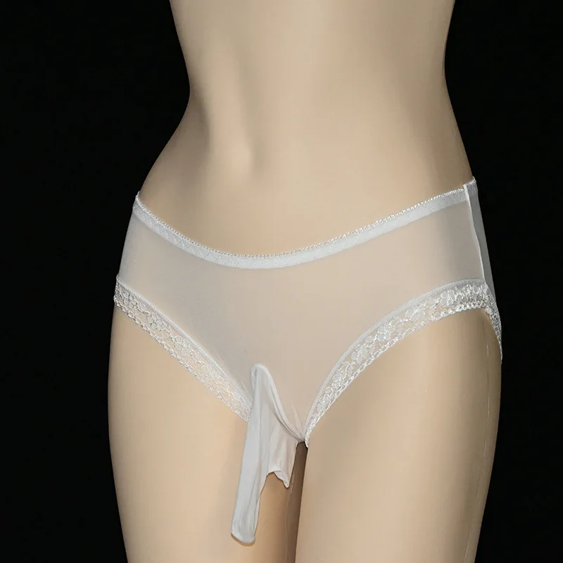 Mens Underwear Sissy Feminization Silky Smooth Panties Breathable Quick-Drying Ultra-Thin Mesh Underwear Pouch Sheath Underpants