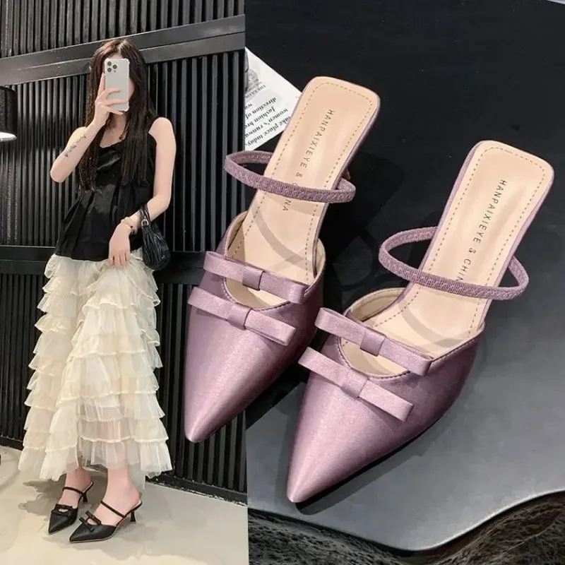 

Shoes Low Silk Hoof Heels Rome Fabric TPR PU Low Shoes Fabric TPR Rome PU Silk Hoof