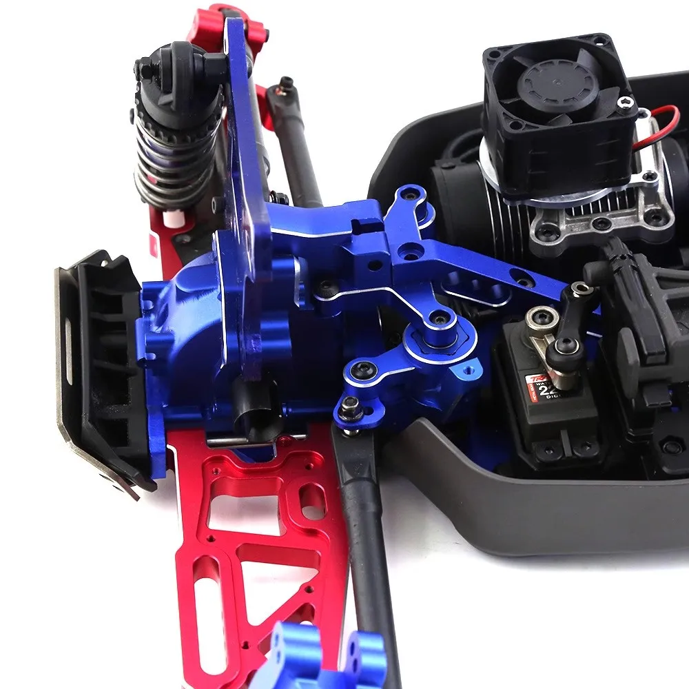 Copa de dirección de aleación de aluminio 1/8, brazo oscilante delantero y trasero, actualizaciones completas de vehículos para Traxxas 1/8 4WD, KIT de trineo, piezas de mejora