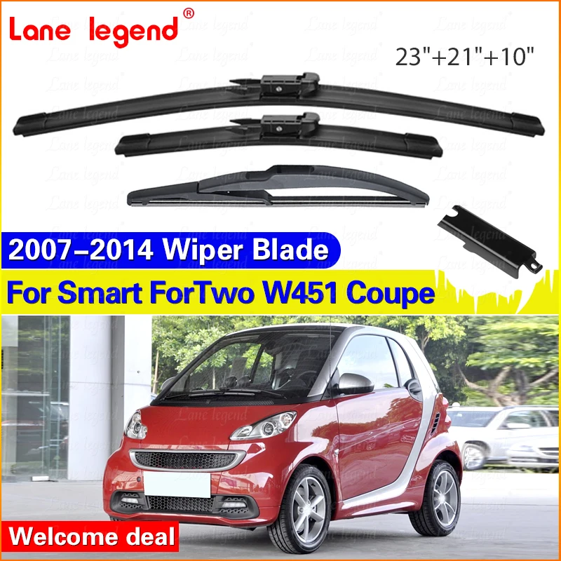 Car Front Rear Wiper Blades Set For Smart ForTwo W451 Coupe 2007 - 2014 Windscreen Windshield Window Brush 23