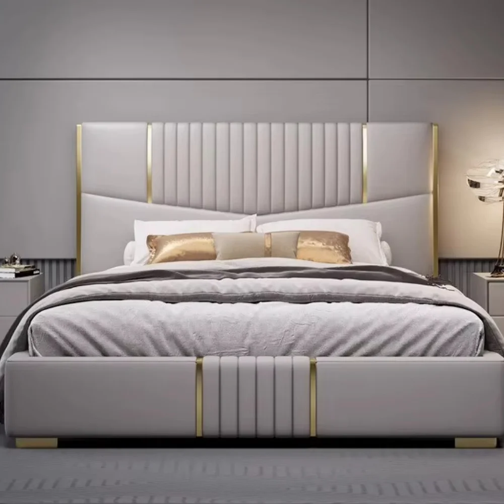 

king Size Double Bed Metal Decorative Bed Modern Double Bed Home Bedroom Furniture