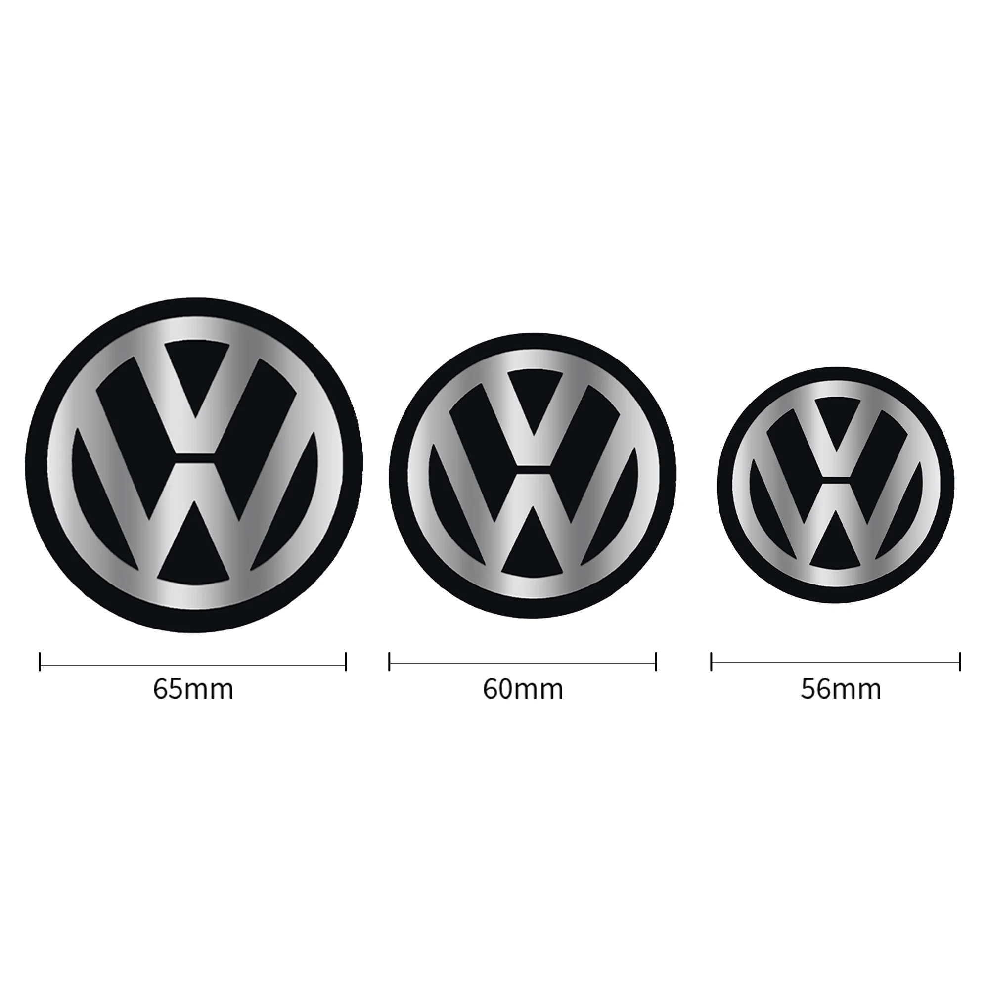 4Pcs 56/60/65mm Car Wheel Center Hub Cap Badge Sticker For Volkswagen GTI R GOLF 5 7 4 Polo Tiguan VW TOURAN CADDY PASSAT Beetle