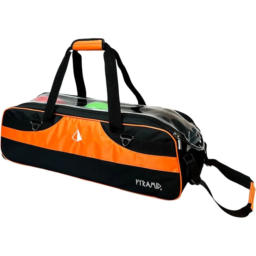 

Lightweight Pyramid Path Slim Triple Tote Roller Bowling Bag with Large Side Accessory Pockets Designed for Travel and Easy Sto