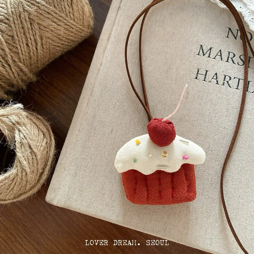 Kids Necklace Fabric Handmade Kitten with Colorful Lion Plant Cake Pendant Adjustable Soft Cute Choker for Children Premium
