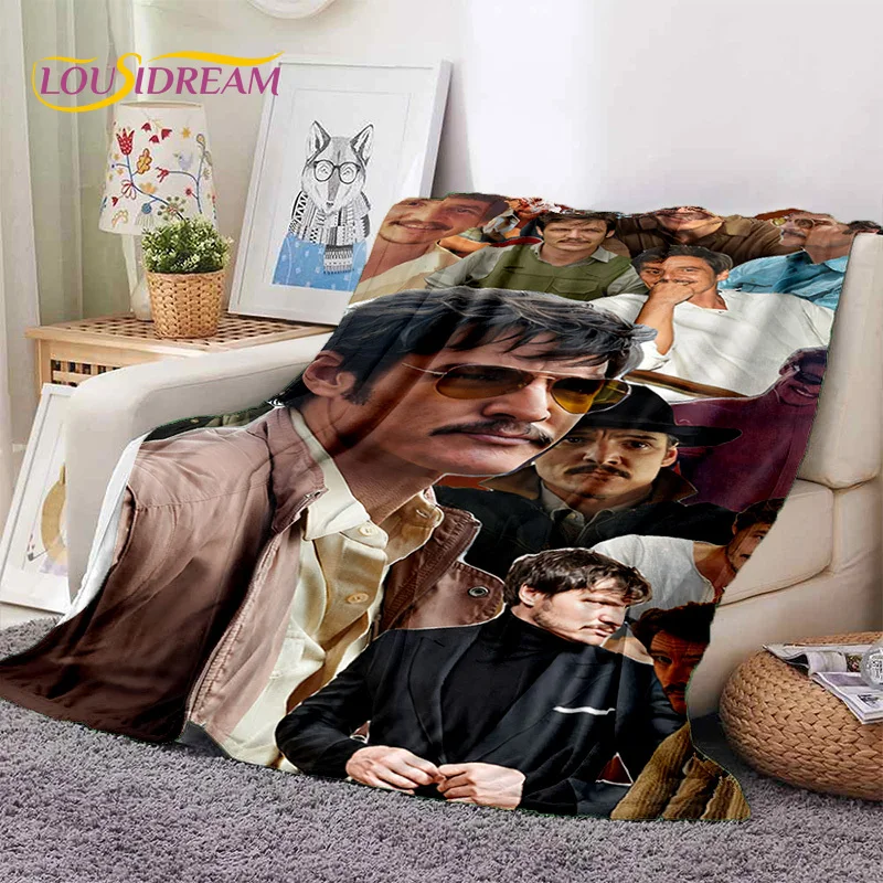 3D Jose Pedro Pascal Actor Star Soft Blankets,Keep Warm Throw Blanket Comfortable Blanket for Picnic Beds Sofa Home Bedroom Gift