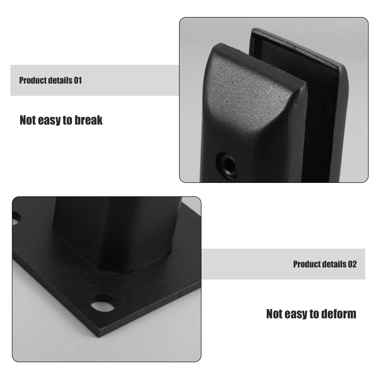 

Stainless Steel Handrail Accessories 201 Material Black Decorative Glass Clamp Railing Bracket For Stairs DIY Easy Installation