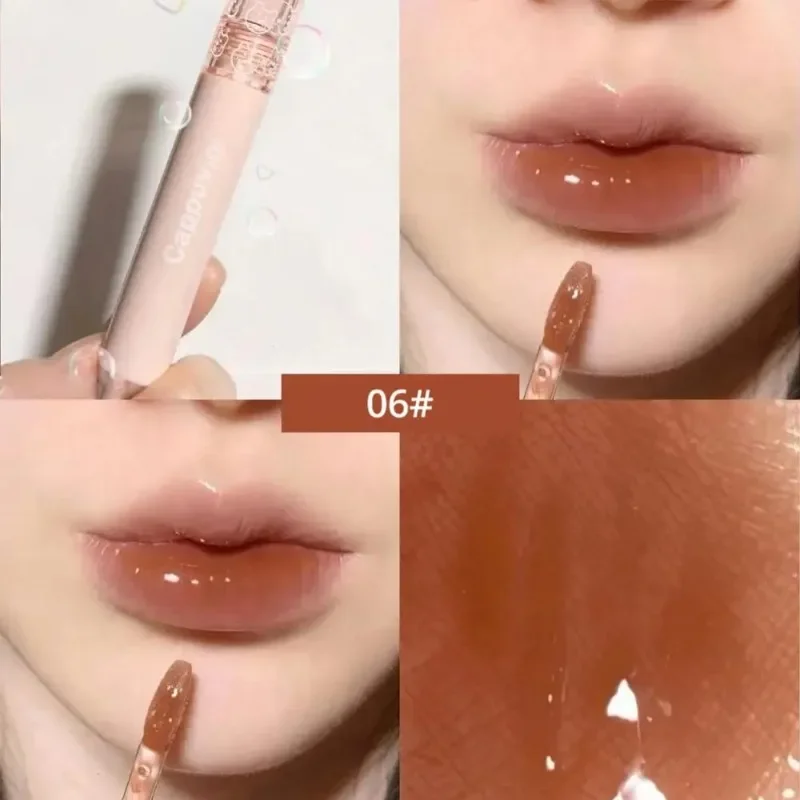 Wiśniowo-różowy błyszczyk do ust Crystal Jelly Oil Lip Tint Koreańska, długotrwała wodoodporna szminka do ust w płynie do ust