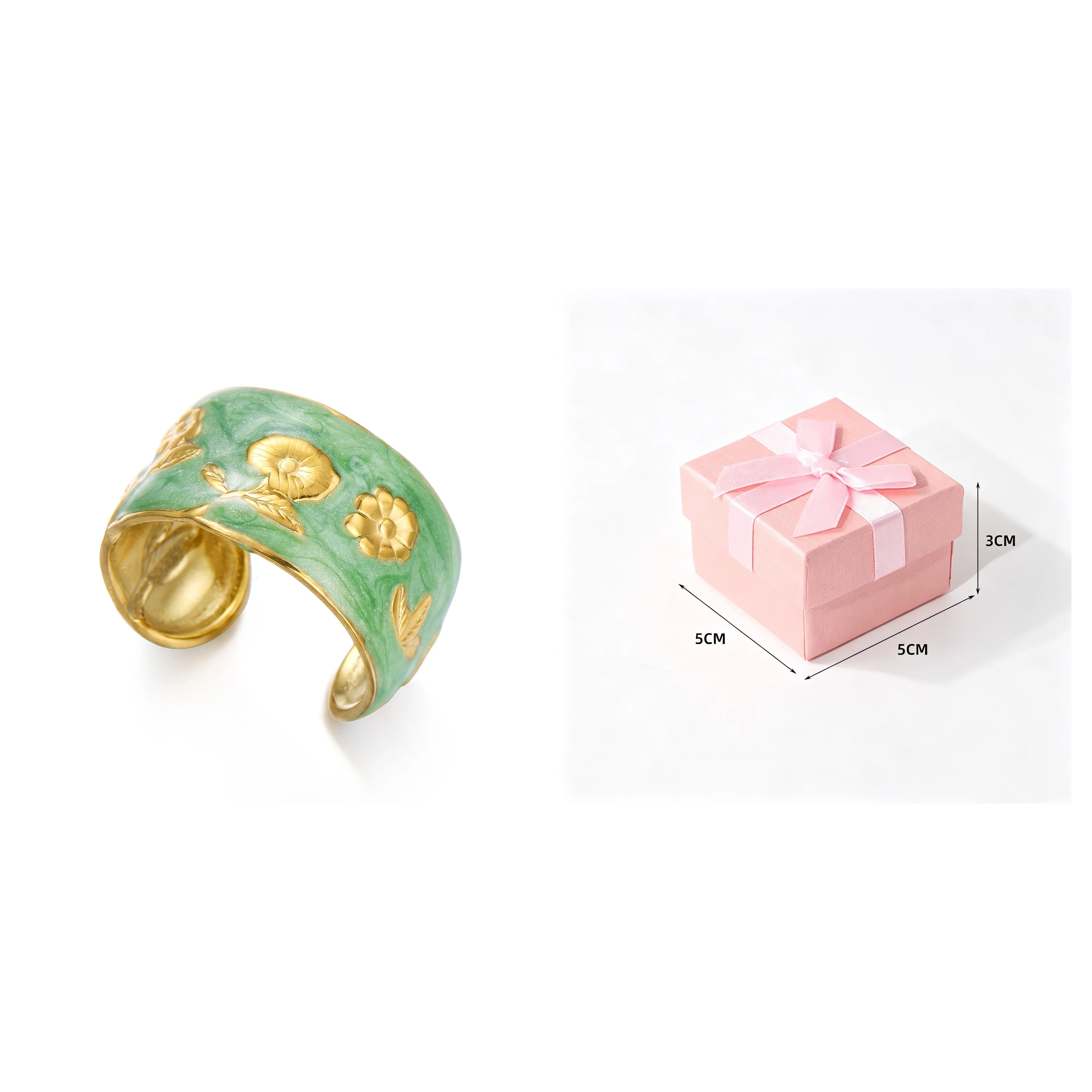Women's Imitation Pearl Drop Enameled Open Ring