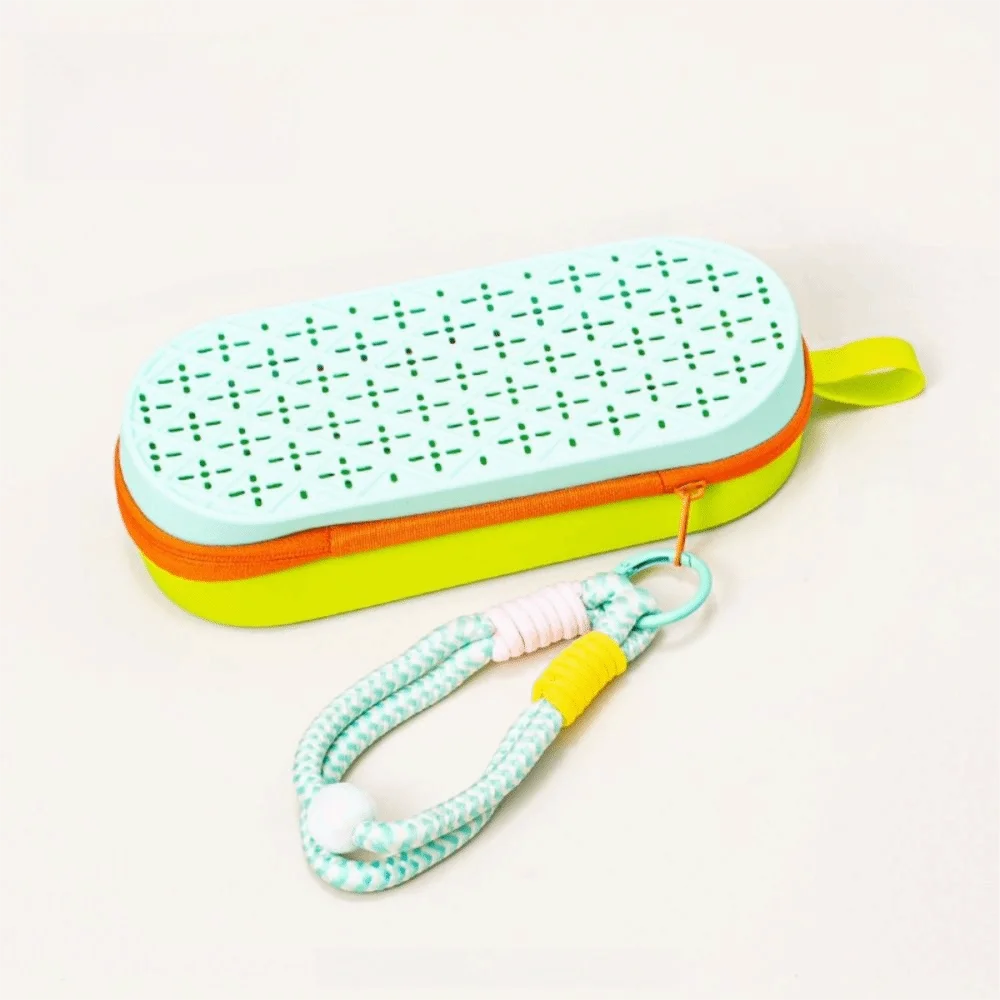 Portable Swimming Glasses Case Large Capacity Breathable Silicone Glasses Organizer with Handle Rope Waterproof