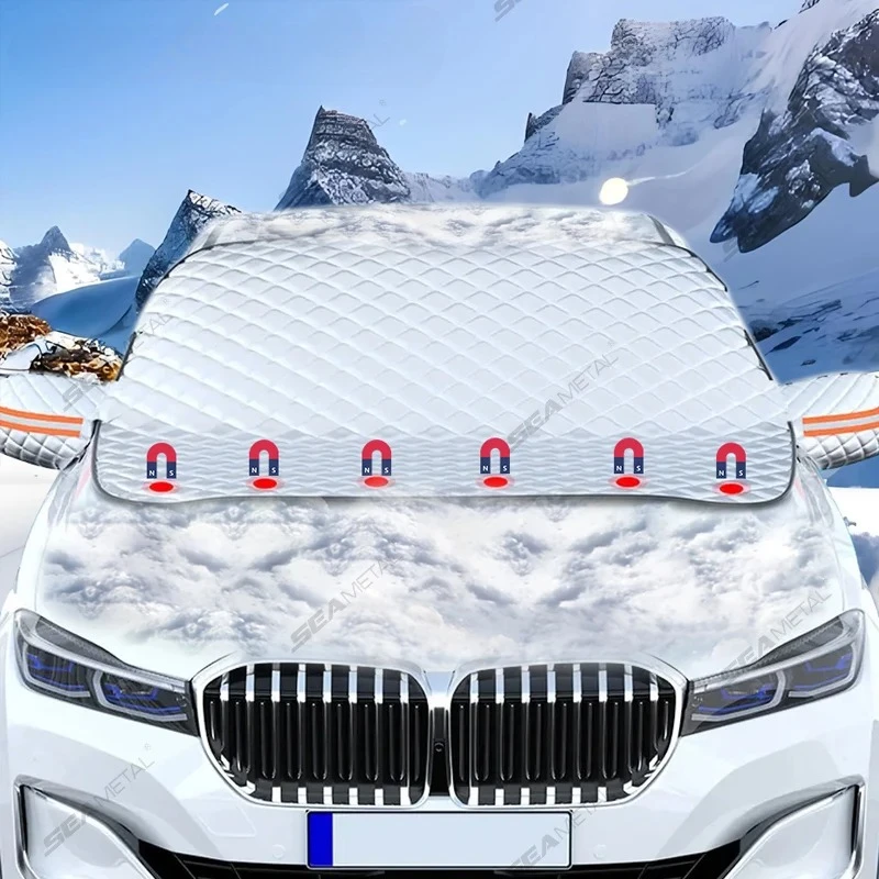 SEAMETAL Car Windshield Snow Cover Winter Waterproof Windscreen Snow Shield Sun Shade Protection Cover Universal for Suv/Sedan