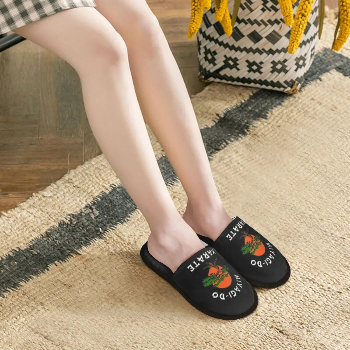 Custom Miyagi Dojo Karate Kid House Slippers Soft Warm Cobra Kai Anime Manga Memory Foam Fluffy Slipper Indoor Outdoor Shoes view 5