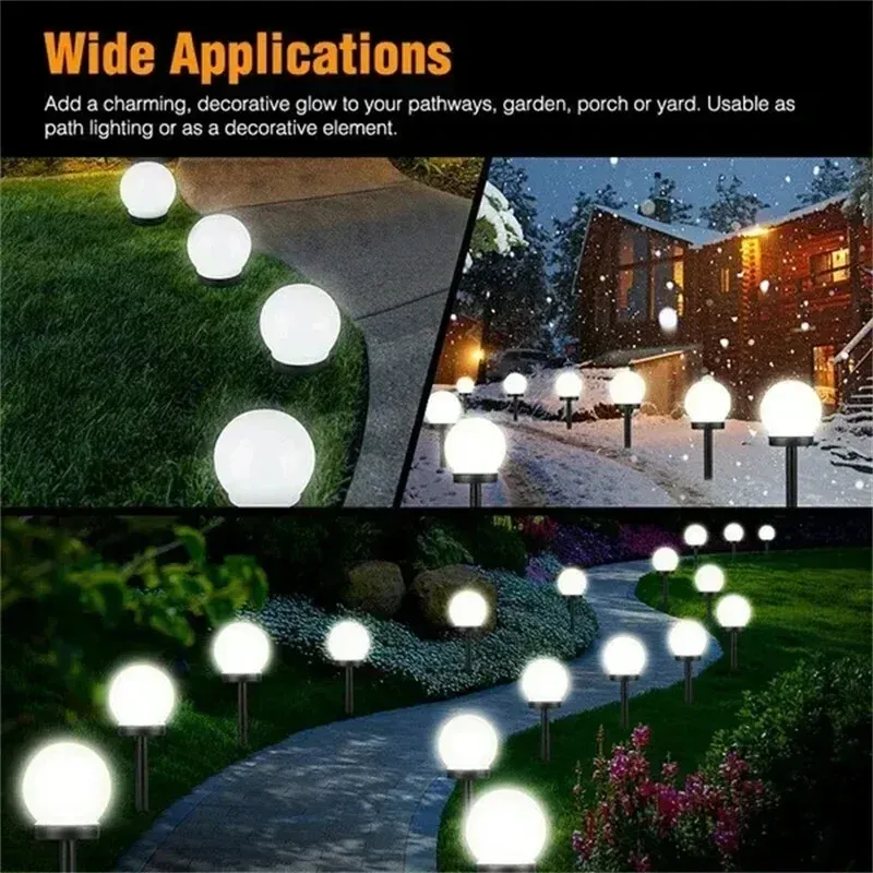  Solar Powered LED Bulb Lamp Energy Light Waterproof Outdoor Garden Light Street Decor Solar Panel Ball Lights Lawn Yard Lamp 