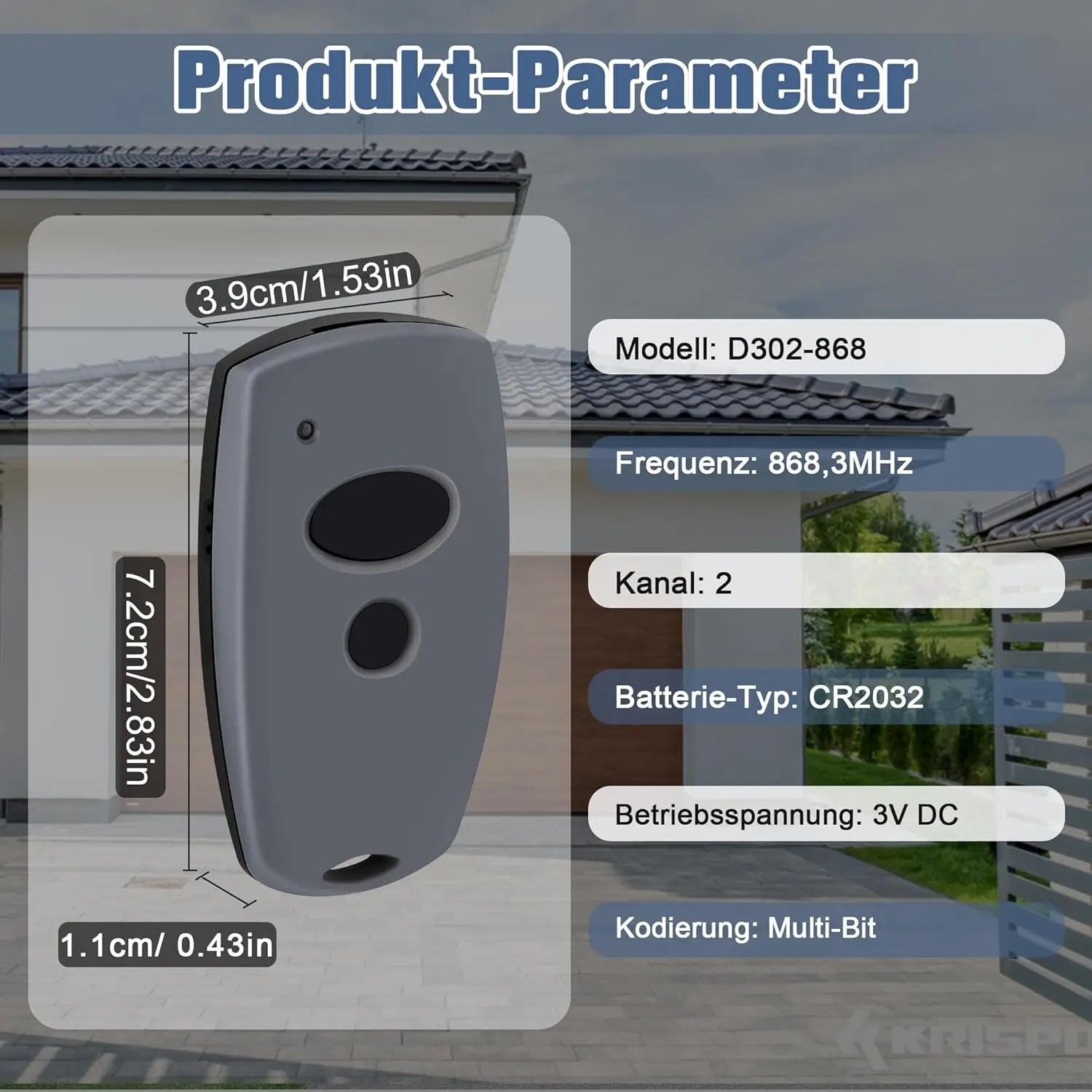 2 قطعة باب المرآب التحكم عن بعد ل Marantec D304 D384 D321 D323 متوافق مع جهاز التحكم عن بعد Marantec Digital D302 868.3MHz