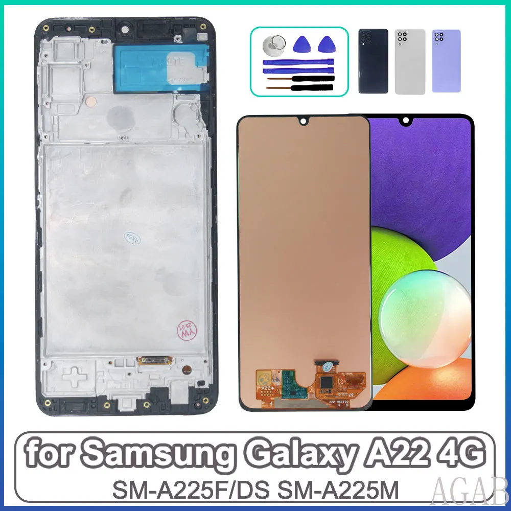 Super AMOLED LCD for Samsung Galaxy A22 4G A225F LCD Display Touch Screen Assembly Replacement Part for Samsung A22 4G A225M LCD