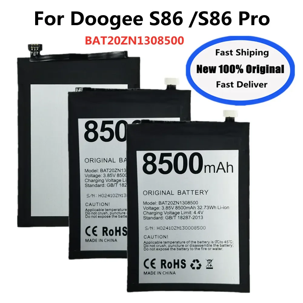 8500mAh Original Phone Battery For Doogee S86 Pro S86Pro Batteries BAT20ZN1308500 + Free Tools