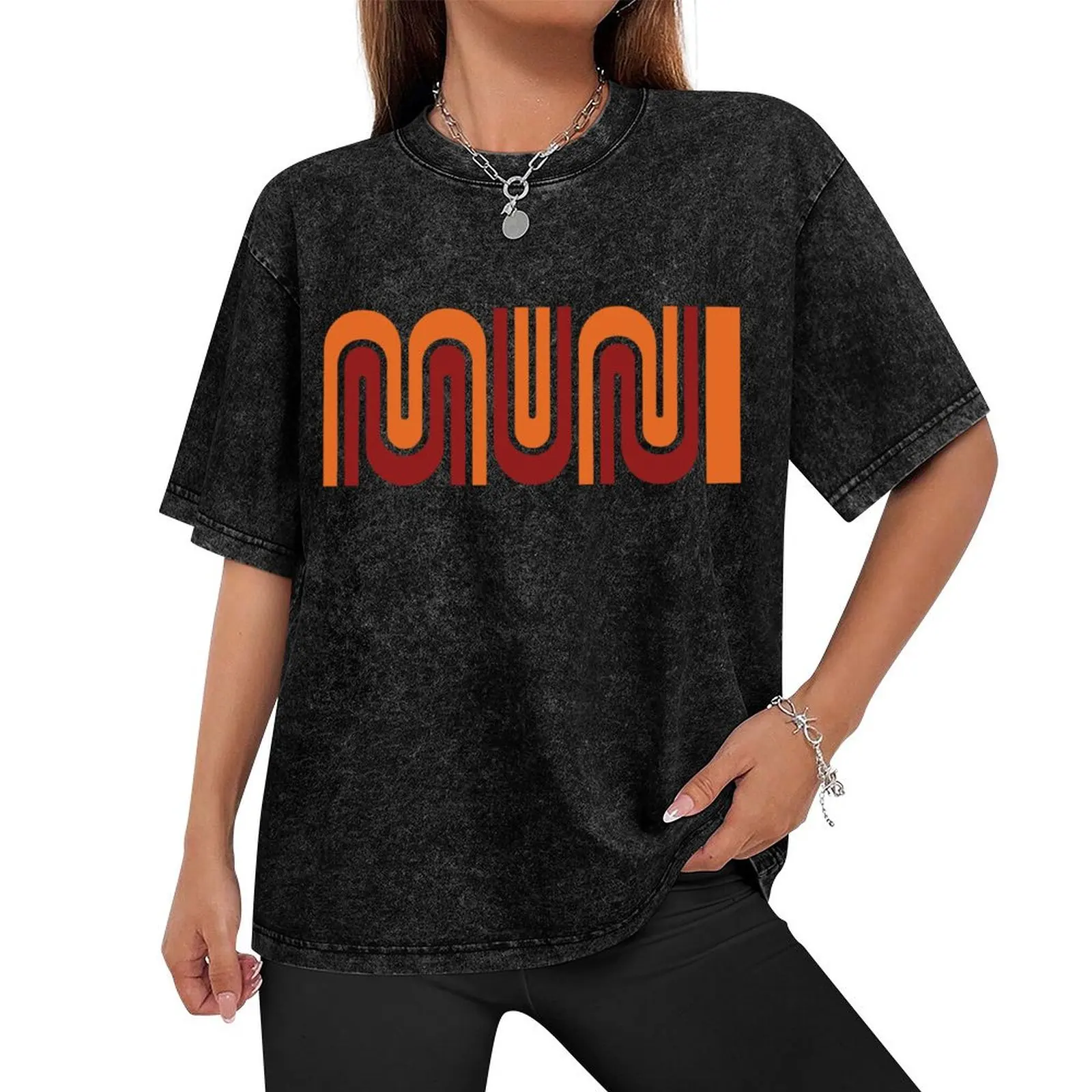 MUNI vintagebus logo T-Shirt boys animal print for a boy oversizeds man t shirt plus size men clothing