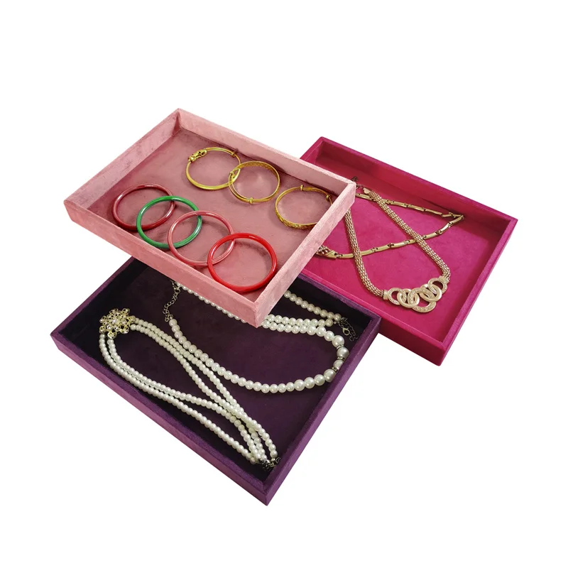 

High-quality Color Velvet Jewelry Storage Display Tray For Rings Necklaces Pendant Bracelet Earring Storage And Display Props