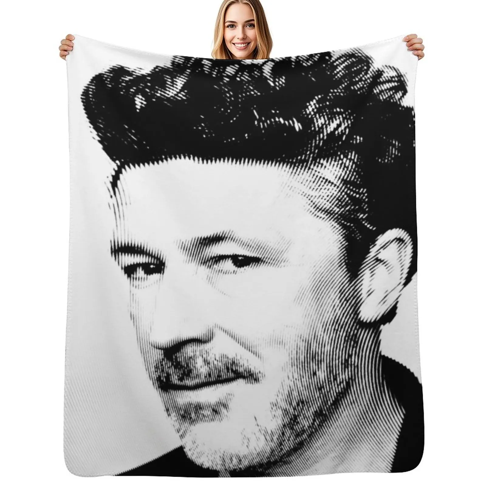 Manta con estampado de retrato en blanco y negro de Aidan Gillen, manta ligera y cálida para uso en interiores y exteriores