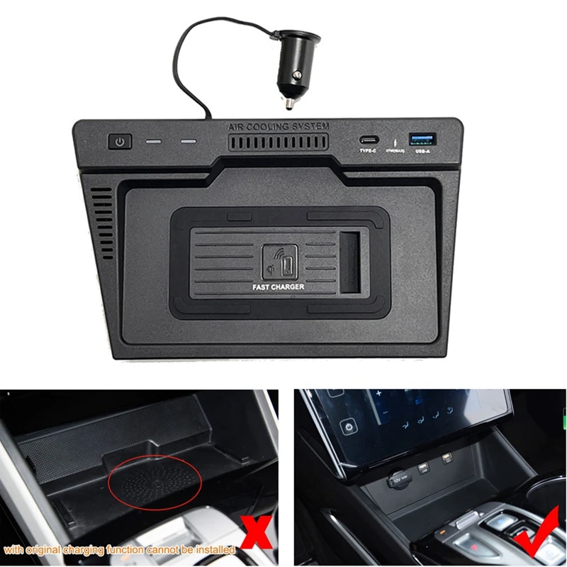 Car 15W USB Wireless Charger Phone Panel For-Hyundai Tucson 2021 2022 Fast Wireless Charging Pad Holder