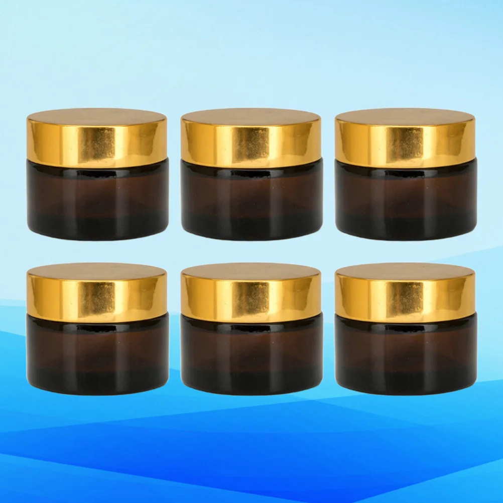 

6Pcs Empty Makeup Bottles Glass Subpackaging Cream Containers Black Brown Bottle Portable Travel Accessories