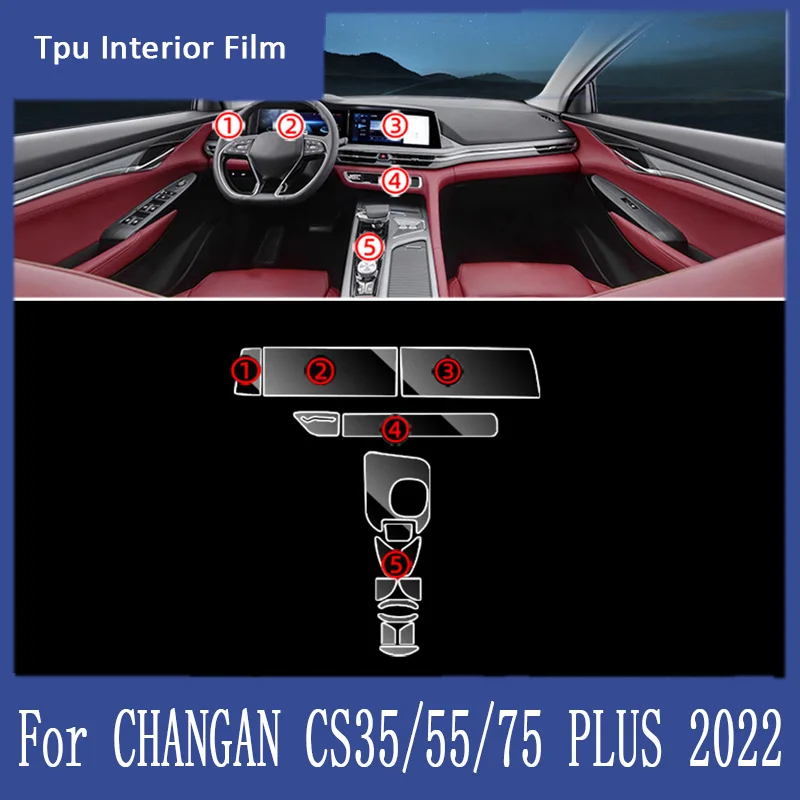 For CHANGAN CS35 CS75 CS55 PLUS pro BENBEN E-STAR 2022 Car Interior Center console Transparent TPU Protective Film Anti-scratc