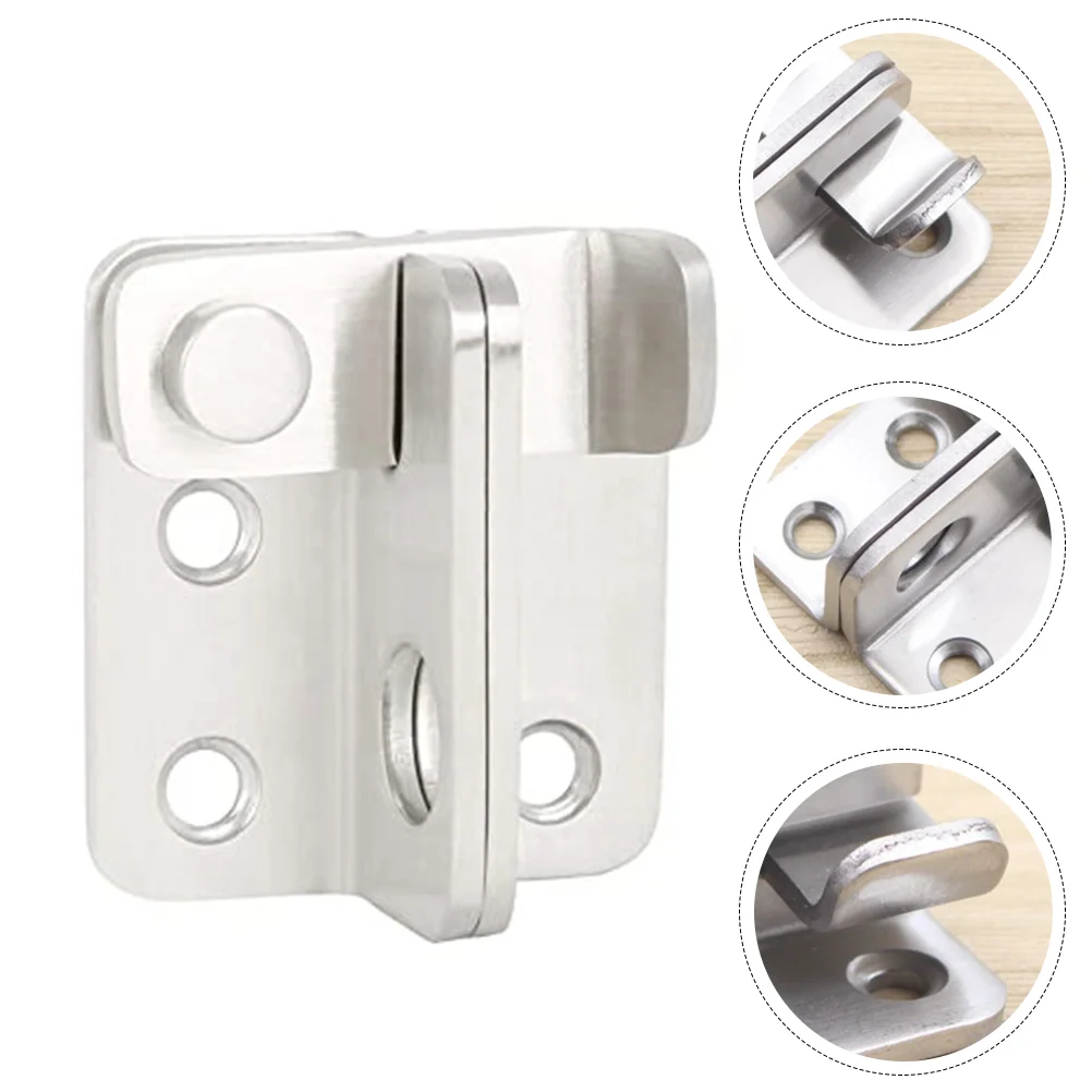 

2 Sets Stainless Steel Door Buckle Locks Safety Gate Latch Sliding Accessories Bar