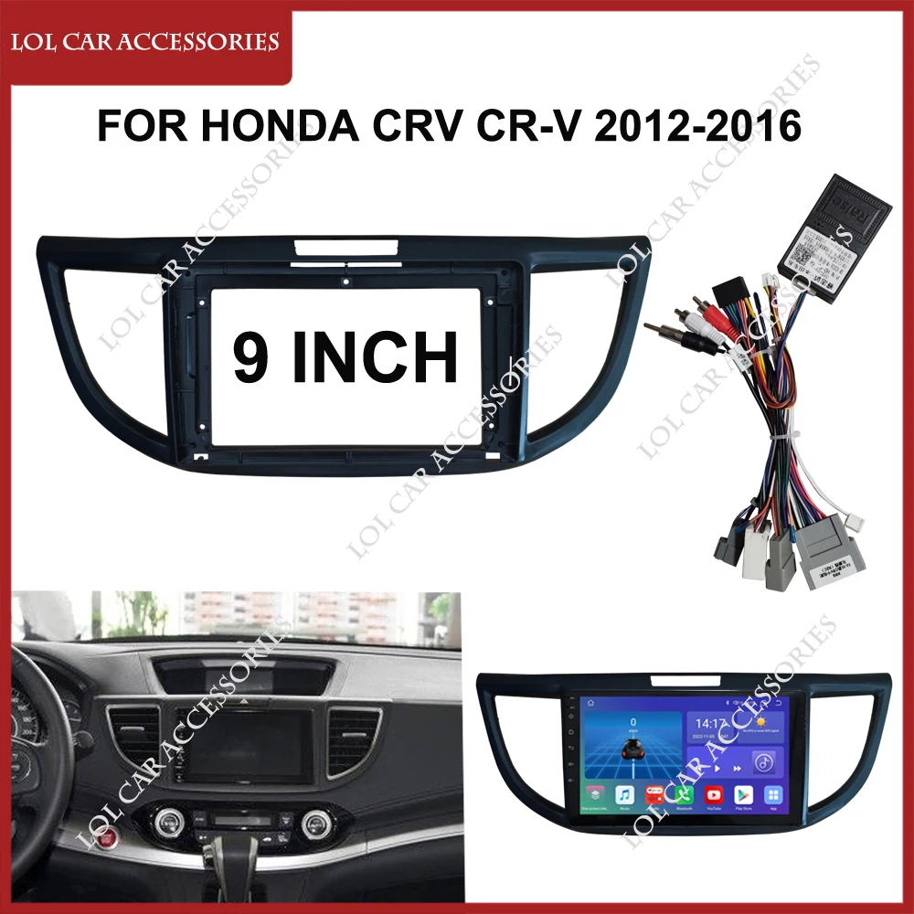 

9 Inch For Honda CRV CR-V 2012-2016 Car Radio Stereo Android MP5 GPS Player 2 Din Head Unit Panel Casing Frame Fascia Cover