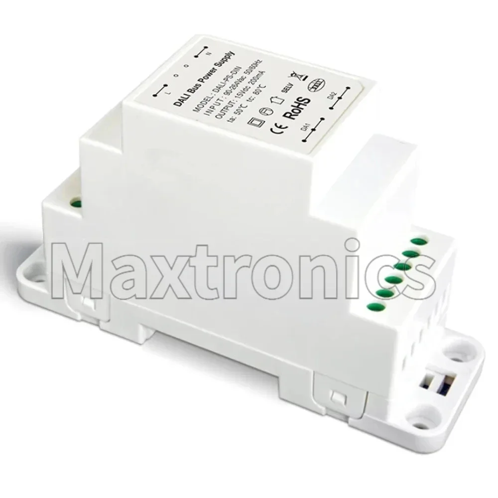 

2026 LTECH DALI-PS-DIN Источник питания шины DALI Высоковольтная DIN-рейка 100 В-240 В переменного тока, 50/60 Гц, выход 200 мА для светодиодных лент