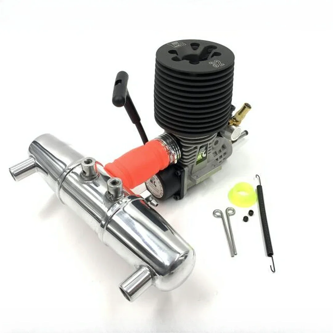 NF 4.6cc Engine 1/8 Scale 32-level Methanol Engine Model with Dual Exhaust Pipes Remote Control Monster Truck Engine Model Toy
