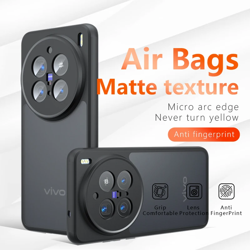 Skin Sensation Airbag Anti Drop Case Cover for Vivo X200 Pro Mircropyle Back Case Cover Vivo X200 X200 Pro Fundas Vivo X100 Pro