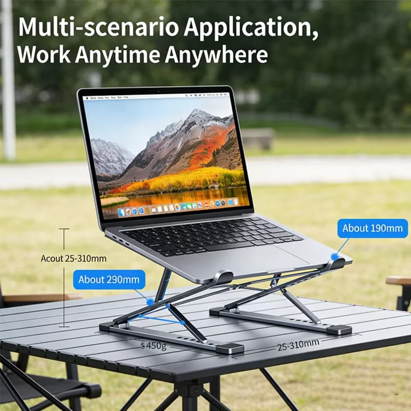 Foldable Portable Laptop Stand Single/Double Layer Heat Dissipation Aluminum Alloy Adjustable Suitable For Books And Tablets
