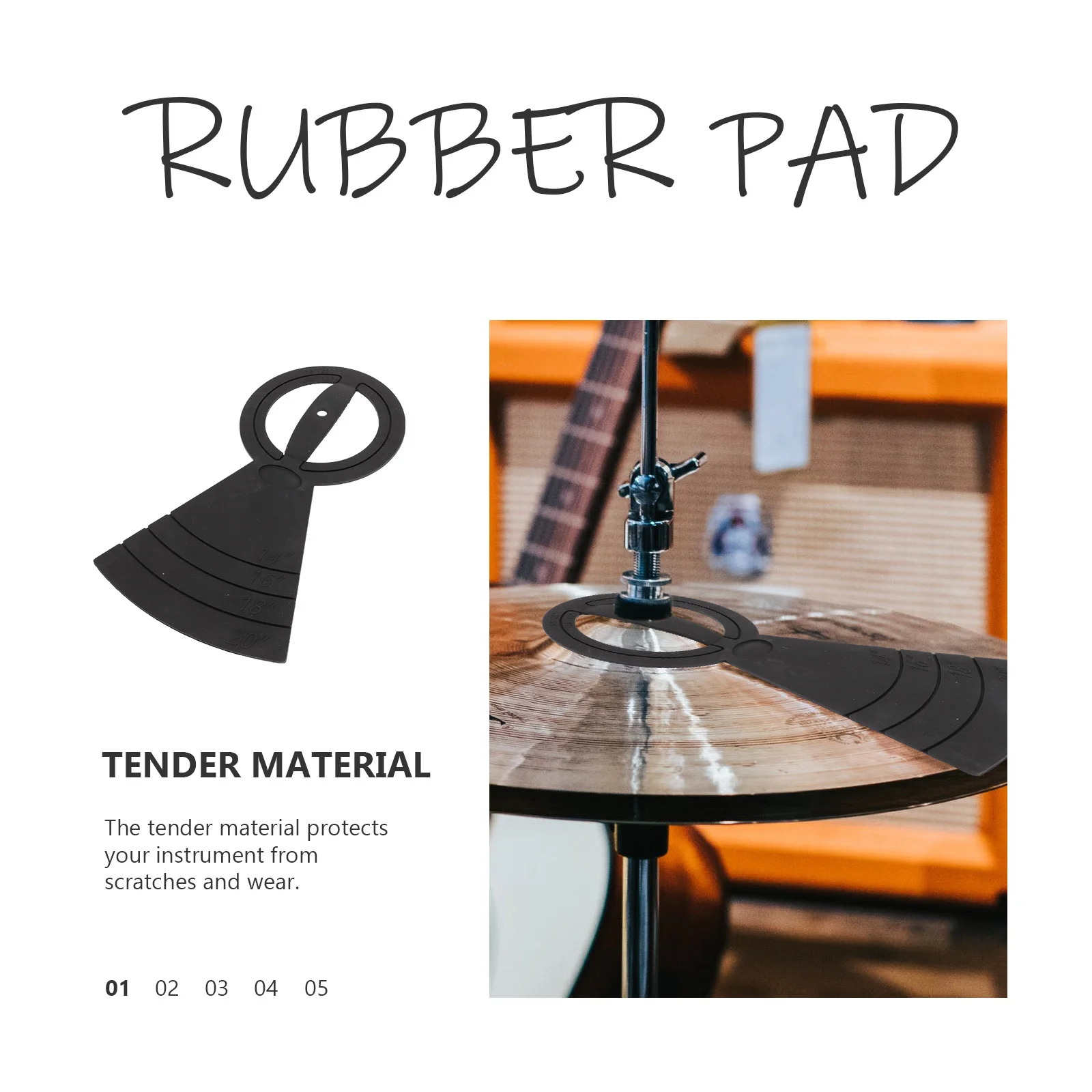 

Drum Set Mute Professional Rubber Pad Wear Resistant Noise Reduction Cushion Protect Drum Practice Instrument