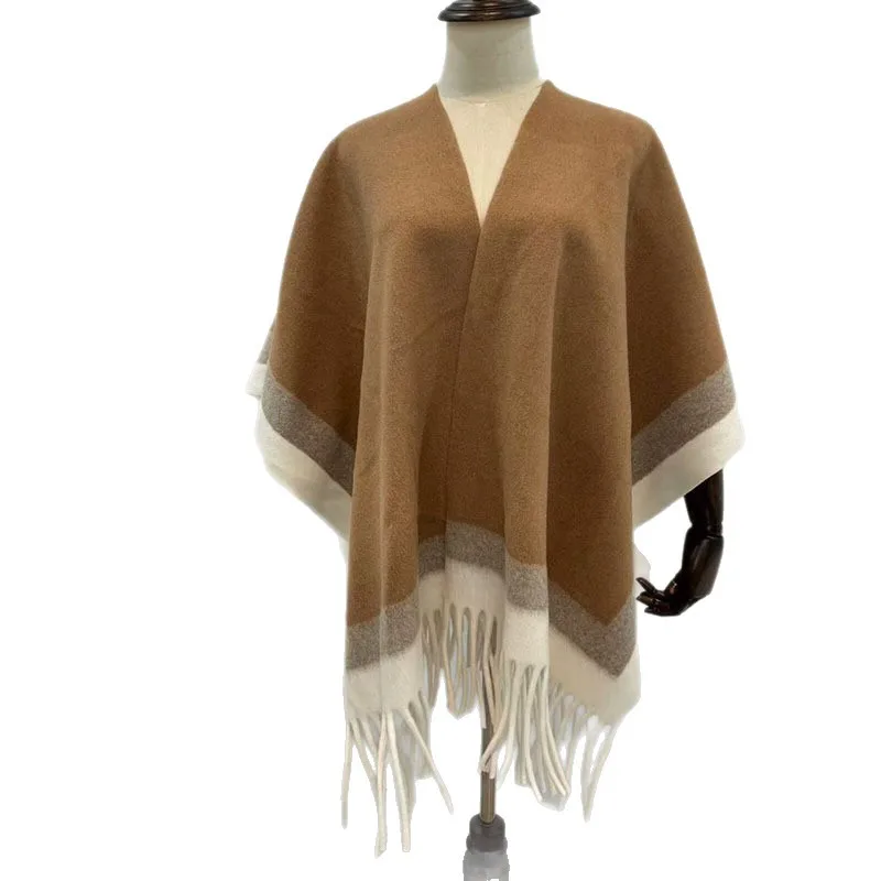 

Осенне-зимняя женская шаль из искусственного кашемира, утолщенное одеяло-плащ большого размера