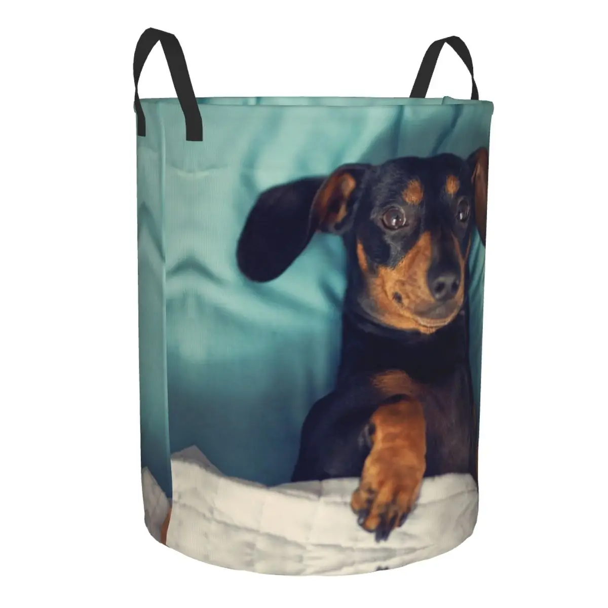 Custom Dachshund Laundry Basket Foldable Large Clothing Storage Bin Badger Sausage the Wiener Dog Baby Hamper