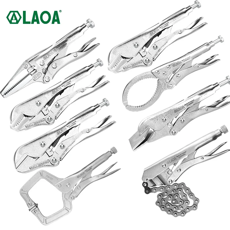 LAOA Multiple Head Types Locking Pliers C-type, Straight/Sharp/Flat Nose Pliers, Welding Chain Sealing Pliers Oil Filter Pliers