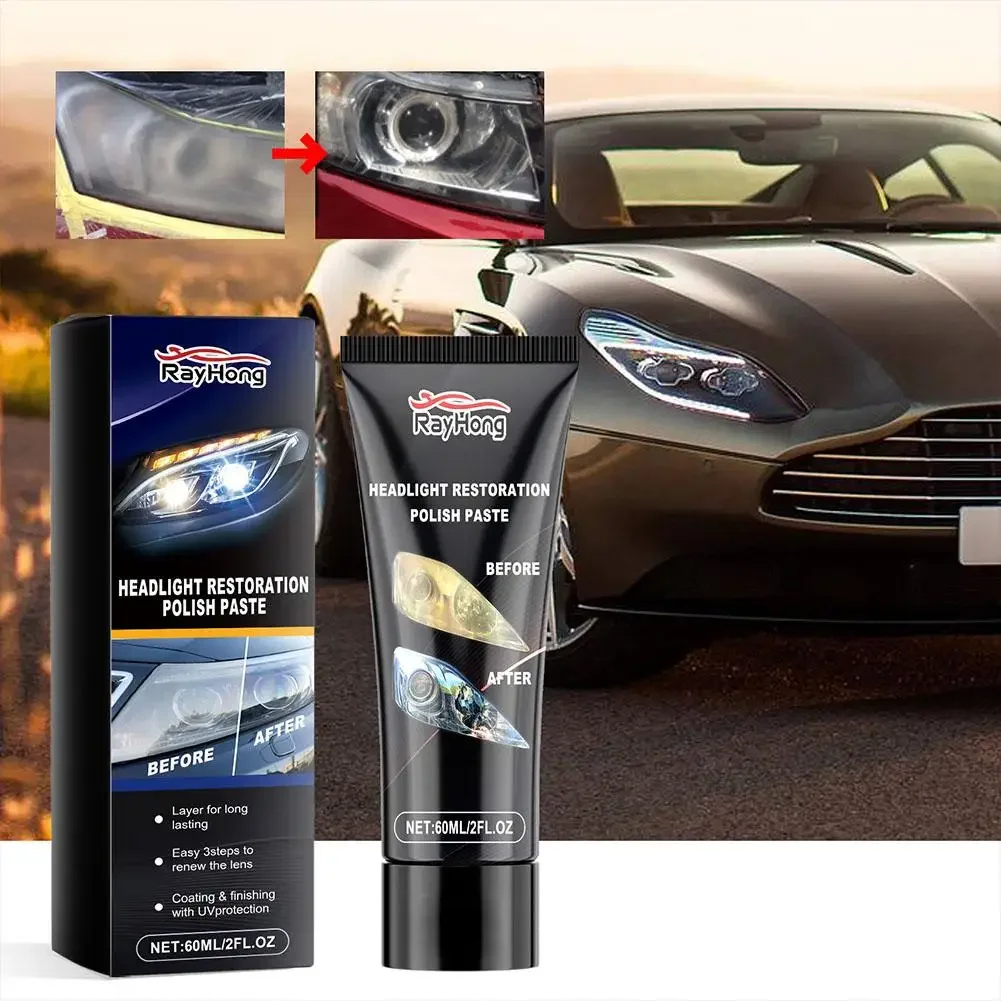 Car Headlight Repair Paste Scratch Cleaning Increases Renovation Polishing Car Headlight Wax Cleaning Accessories Brightnes