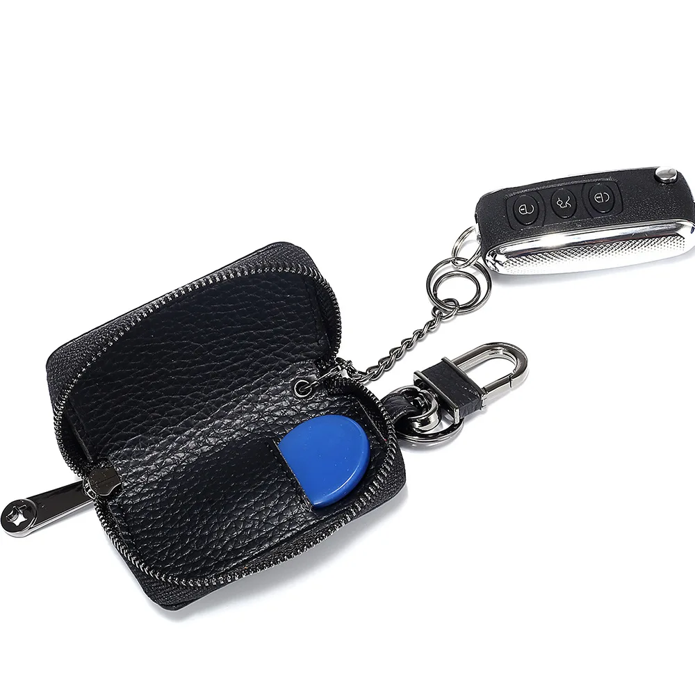 Brand Key Holder High Quality Cow Split Leather Key Chain for Car Keys Wallet Keys Pouch Fashion Simple Mini Man Car Key Case