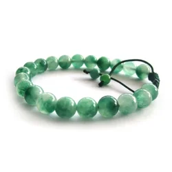 Cuentas de jade verde personalizadas para hombre y mujer, abalorios de 8MM, accesorios de pulsera anudados a mano, joyería artesanal, amuleto de la suerte, nuevo