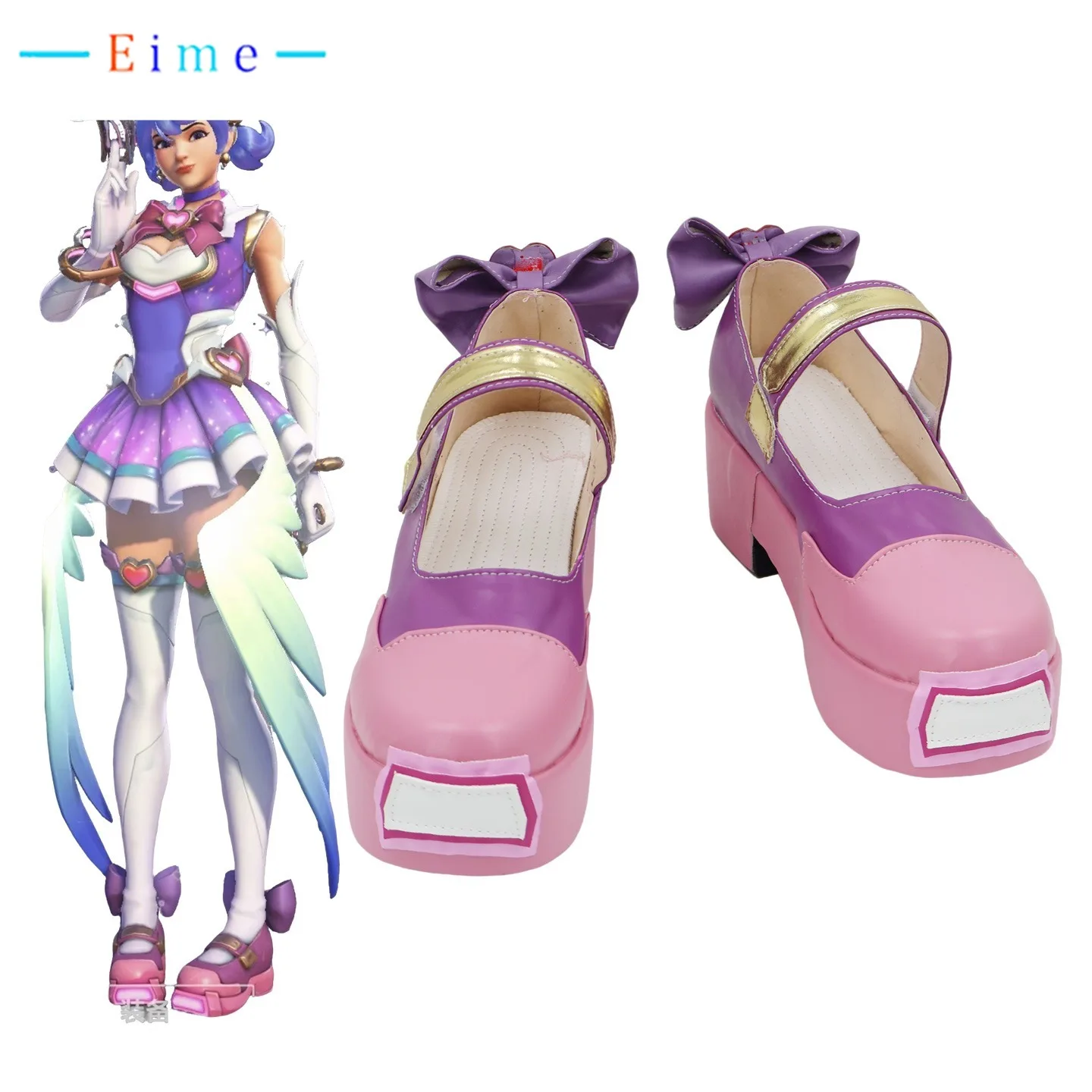 OW Kiriko Cosplay Shoes Game Accessories Cosplay Props PU Leather Shoes Halloween Carnival Boots Custom Made