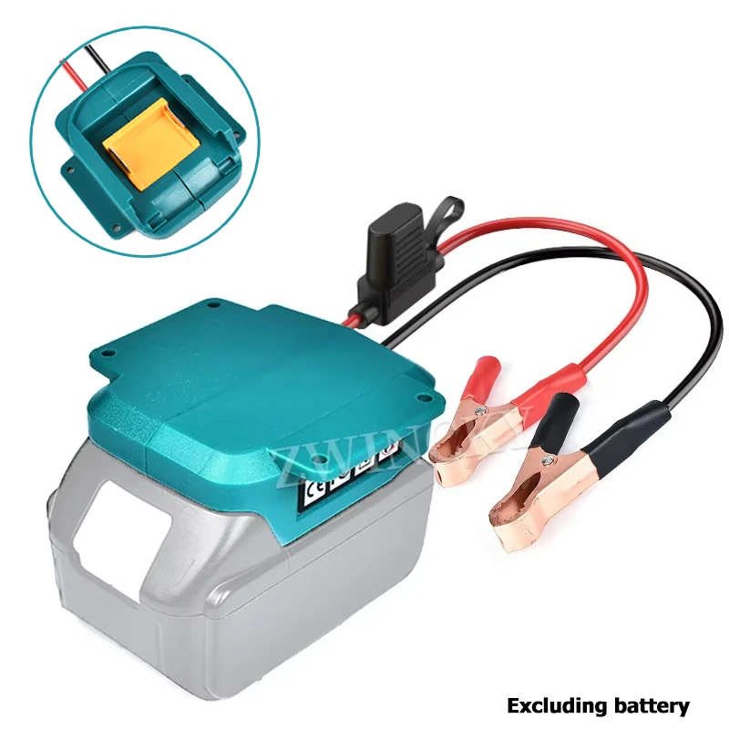 For Makita 18V Li-ion Battery Jump Starter Automotive Booster Cable Tool DIY Converter with Fuse Switch Jumper Cables Adapter